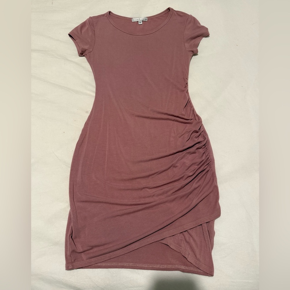 Moa Moa Asymmetrical Mauve Bodycon Dress